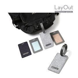 [LayOut] Felt Travel ID Tag, Luggage Tag with the Leather Strap _Made in Korea